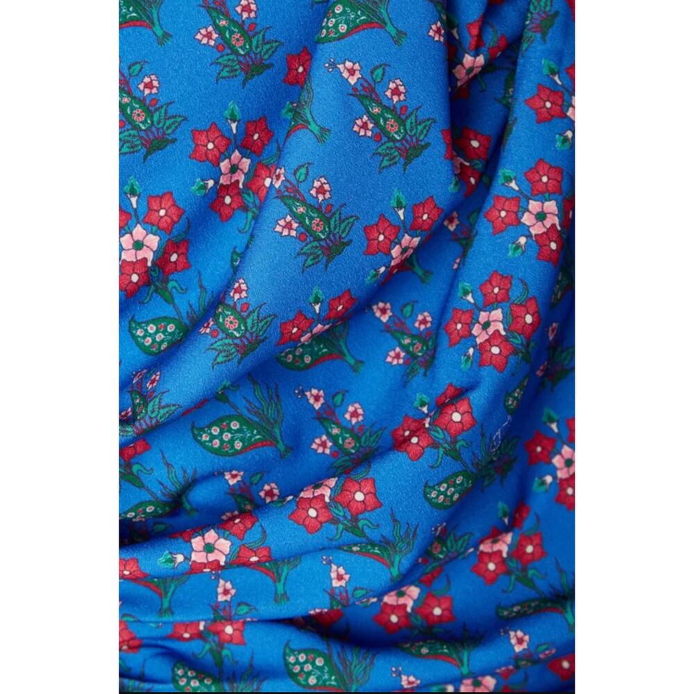 RHODE Tuckernuck Mina Draped Ruched Floral-Print Recycled Crepe Mini Dress S - Picture 5 of 13